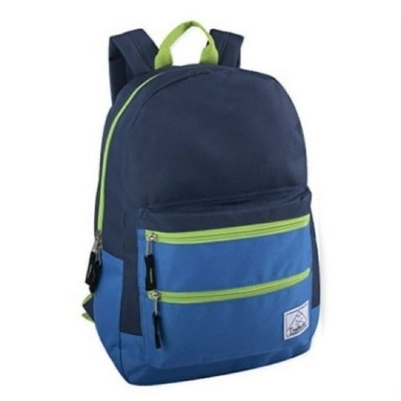 School backpack Multi-Color Adjustable Padded Shoulder Straps - Navy Blue 3 set - Picture 3 of 16